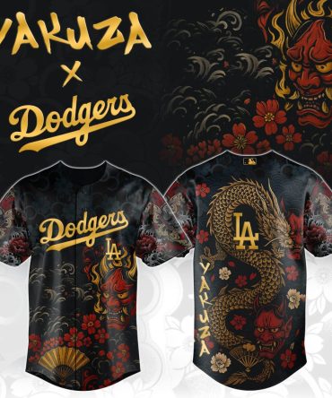 Limited Edition Yakuza X Dodgers Jersey – Dragon & Oni Design, Bold Streetwear