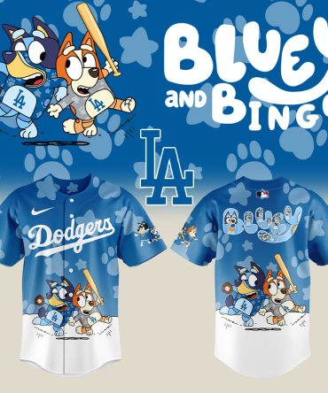 Bluey & Bingo Dodgers Baseball Jersey - Kids' Fun Sports Shirt
