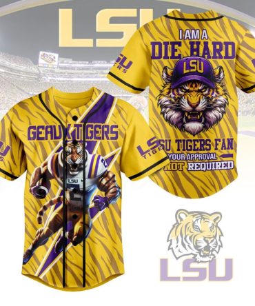 Die Hard Lsu Tigers Fan Jersey - Bold Tiger Design, Perfect For Game Day!