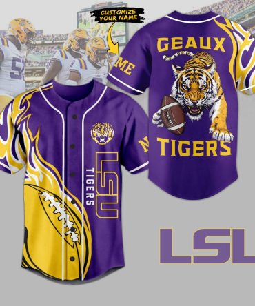 Custom Lsu Tigers Jersey - Personalized Fan Gear With Fierce Tiger Design