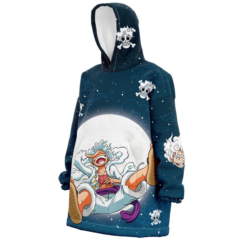 Luffy Gear 5 Pattern One Piece Hooded Blanket Hoodie - Image 3