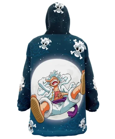 Luffy Gear 5 Pattern One Piece Hooded Blanket Hoodie