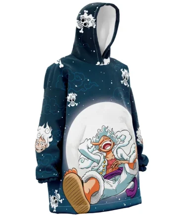 Luffy Gear 5 Pattern One Piece Hooded Blanket Hoodie