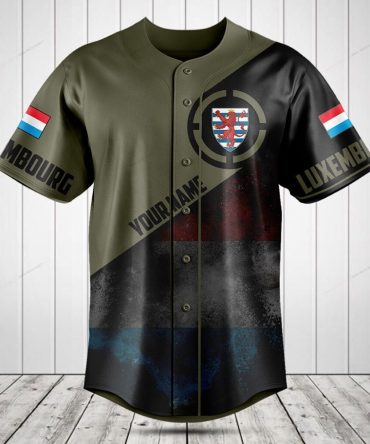 Luxembourg Flag Baseball Jersey - Customizable Name & Stylish Design
