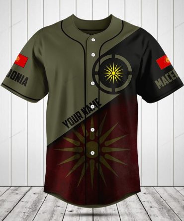 Custom Macedonia Flag Baseball Jersey – Personalized Sportswear Gift