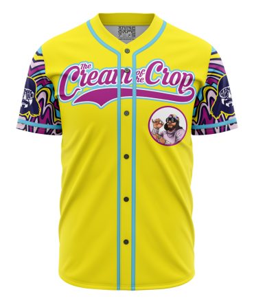 Vibrant Yellow 'Cream Of The Crop' Graphic Baseball Jersey - Stand Out In Style!
