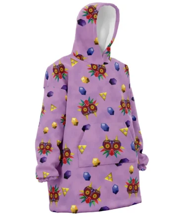 Majora Mask Pattern Zelda Hooded Blanket Hoodie