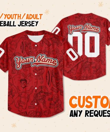 Customizable Marvel Baseball Jersey For Kids/Youth/Adults - Add Your Name & Number!
