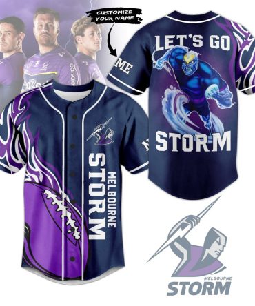 Customizable Melbourne Storm Jersey - Personalized Nrl Fan Gear - Let'S Go Storm!
