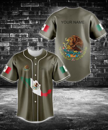 Custom Mexico Baseball Jersey – Personalized Name & Flag Design