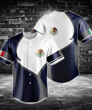 Men'S Mexico Flag Baseball Jersey – Customizable Sportswear, Breathable & Stylish Design