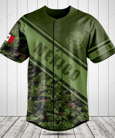 Custom Mexico Camouflage Baseball Jersey - Personalized, Stylish & Unique Design