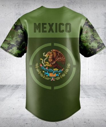 Mexican Pride Camouflage Jersey - Stylish Military Green T-Shirt With Eagle Emblem