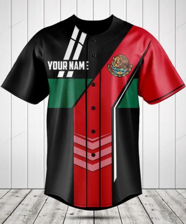 Customizable Mexican Flag Baseball Jersey – Personalized Sportswear For Fans