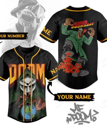 Custom Mf Doom Baseball Jersey - Personalized Name & Number - Unique Hip Hop Style Gift