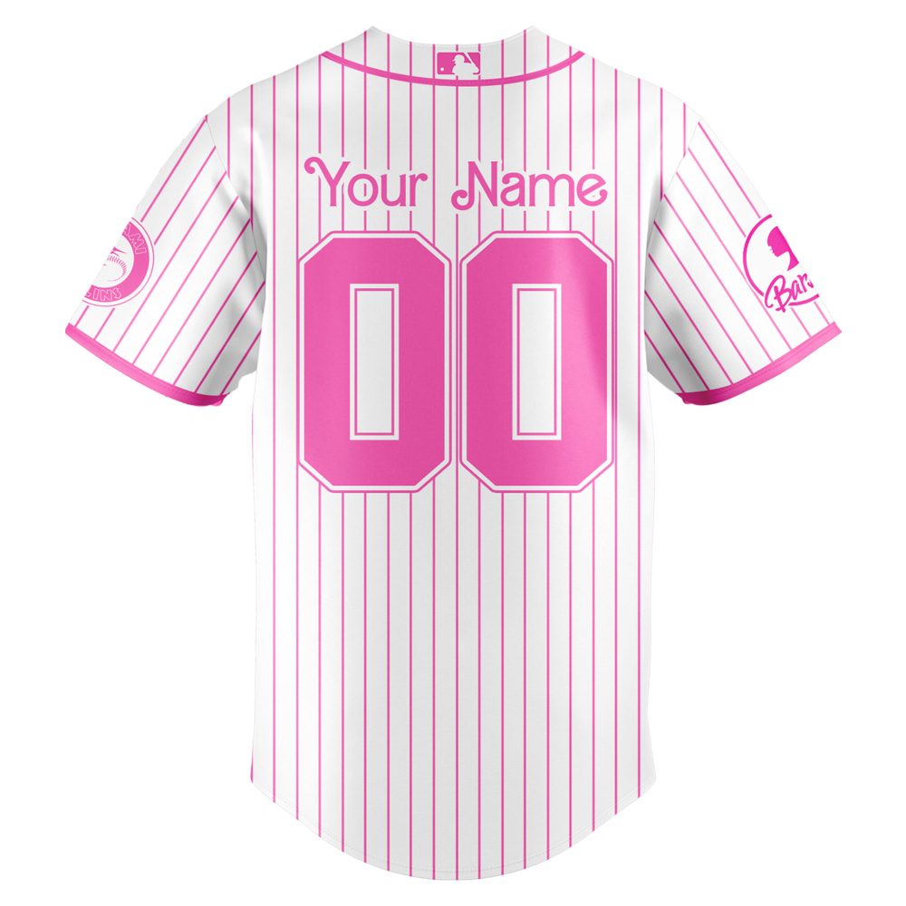 Customizable Barbie Night Game Jersey - Pink Marlins Edition For Fans - Image 3