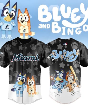 Bluey & Bingo Miami Baseball Jersey - Kids Cartoon Fan Apparel Gift