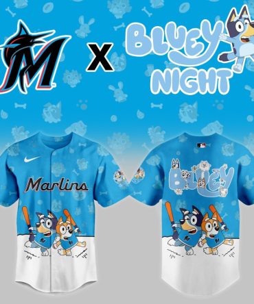 Limited Edition Marlins X Bluey Night Kids Jersey - Perfect For Young Fans!