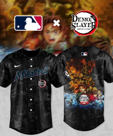 Demon Slayer X Mlb Miami Jersey - Limited Edition Fan Gear
