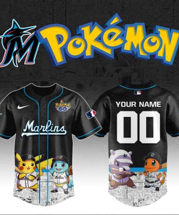 Custom Marlins Pokémon Jersey – Personalized Baseball Shirt With Iconic Characters