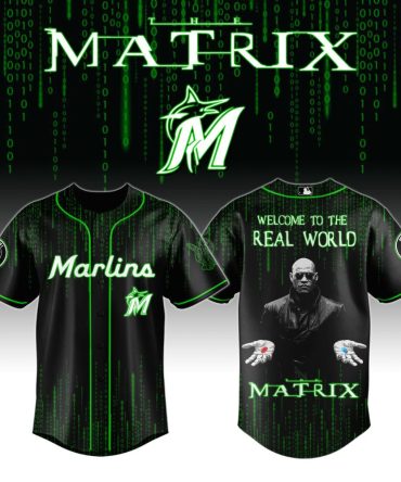 Matrix-Inspired Marlins Baseball Jersey - Unique Real World Design, Unisex Adult Size