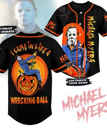Customize Your Halloween Jersey - Michael Myers Wrecking Ball Design - Add Name & Number!