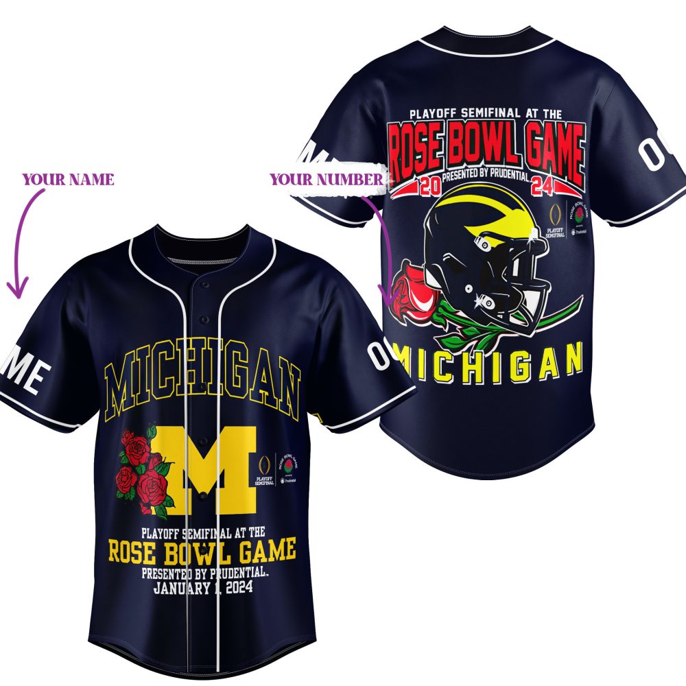 Custom Michigan Rose Bowl 2024 Jersey - Personalize With Name & Number