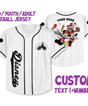 Custom Disney Baseball Jersey For Kids/Youth/Adults – Personalize With Name & Number
