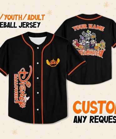Custom Disney Halloween Baseball Jersey – Kids/Youth/Adult Sizes – Personalize Your Name!