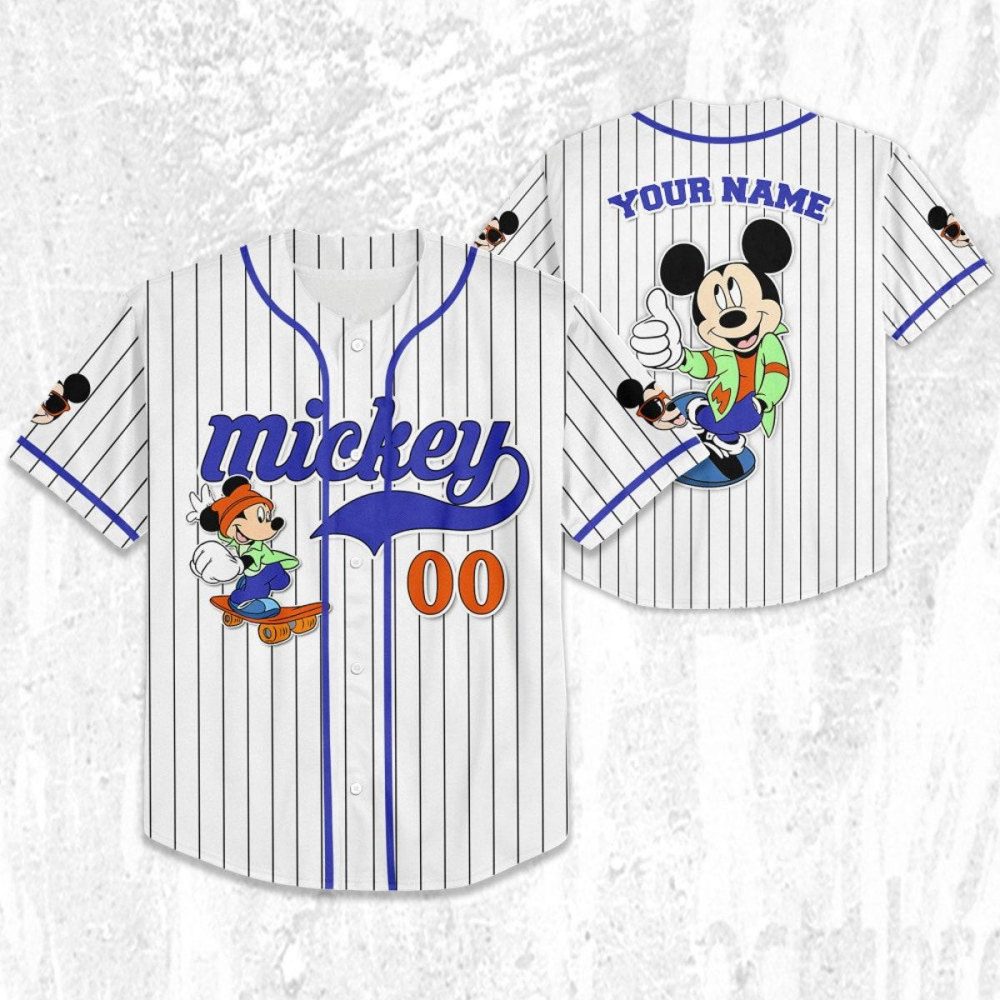 Customizable Mickey Baseball Jersey For Kids/Adults – Personalize With Your Name! - Image 3