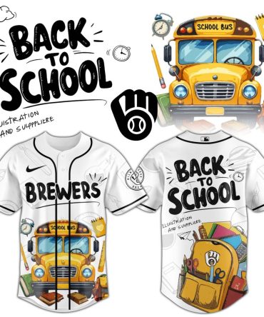 Unique Back To School Baseball Jersey With School Bus & Supplies Design - Perfect For Students!