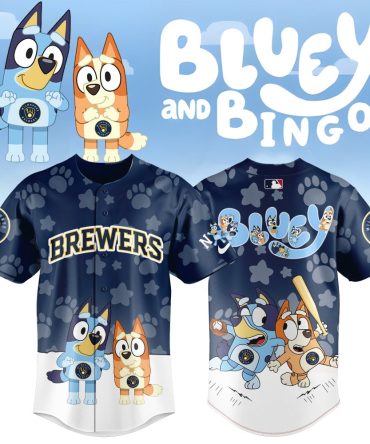 Bluey & Bingo Brewers Baseball Jersey - Kids' Cartoon Sports Shirt