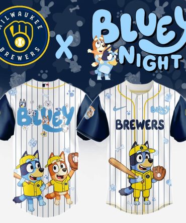 Exclusive Bluey X Brewers Baseball Jersey - Limited Edition Kids Sportswear!