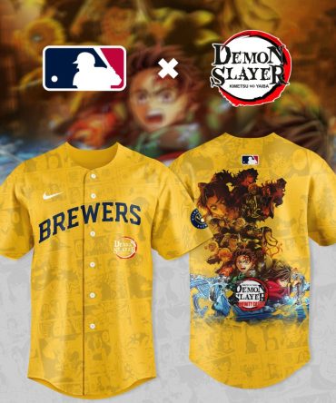 Demon Slayer X Mlb Brewers Jersey - Limited Edition Anime Sportswear