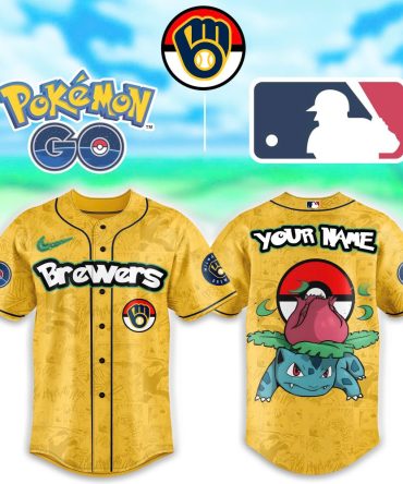 Customized Pokémon Baseball Jersey – Brewers Edition With Your Name – Perfect Gift!