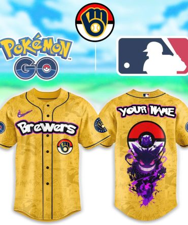 Custom Pokémon Go Brewers Jersey – Personalized Name & Mlb Style, Perfect Gift!