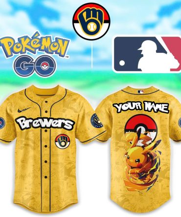 Custom Pokémon Go Brewers Jersey – Pikachu Design, Personalize With Your Name!