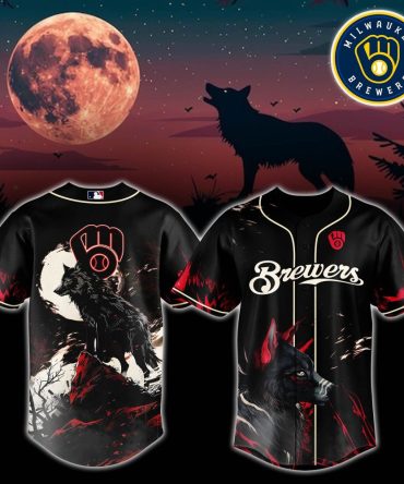 Milwaukee Brewers Wolf Moon Baseball Jersey – Unique Fan Apparel Perfect For Game Day