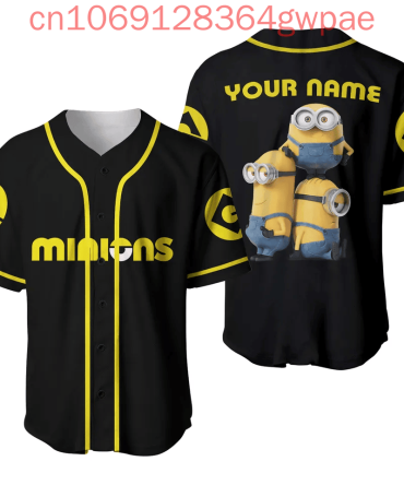 Custom Minions Baseball Jersey – Personalized Name & Fun Design For Fans