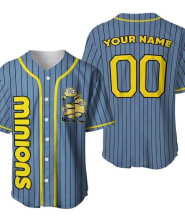 Custom Minions Baseball Jersey - Personalized Name & Number - Fun Fan Apparel!