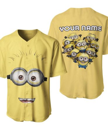 Customizable Minion Baseball Jersey Shirt - Fun Yellow Design For All Ages!