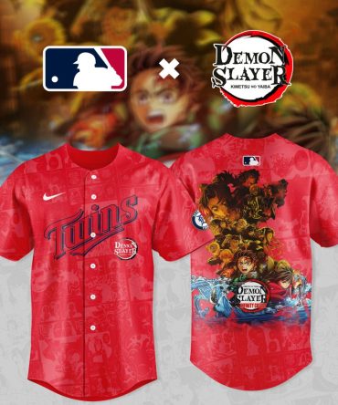 Exclusive Mlb X Demon Slayer Red Jersey - Limited Edition Anime Sportswear