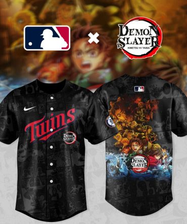 Limited Edition Twins X Demon Slayer Baseball Jersey - Official Mlb Anime Merch