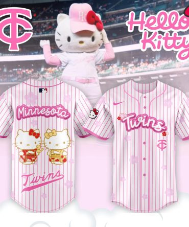 Limited Edition Hello Kitty X Minnesota Twins Pink Baseball Jersey - Cute & Stylish Fan Gear!