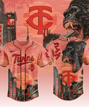 Limited Edition Gorilla Graphic Baseball Jersey – Urban City Sunset Design