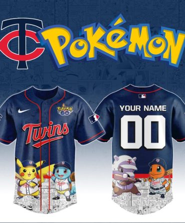 Custom Pokémon X Twins Baseball Jersey – Personalized Pikachu & Friends Design