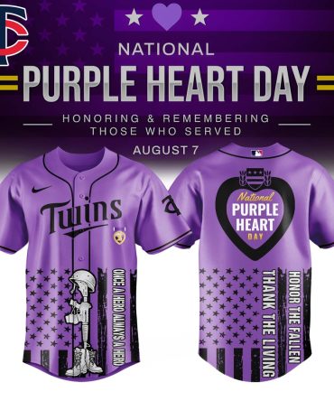 Limited Edition Purple Heart Day Baseball Jersey - Honor & Remember Heroes - Perfect Gift For Veterans