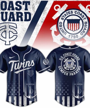 U.S. Coast Guard Twins Jersey - Semper Paratus Navy Blue Baseball Shirt