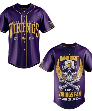 Vikings Fan Jersey - Bold Skull Design , Perfect Gift For Minnesota Fans , Est. 1961 Style , Win Or Lose Spirit!