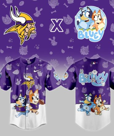 Limited Edition Bluey X Vikings Jersey – Kids' Cartoon Sportswear, Perfect Gift!